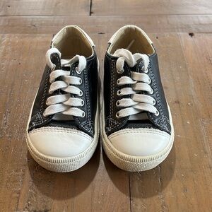 Old soles black leather sneakers